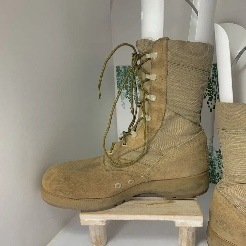 Altama Tan Suede Combat Boots Vibram Sole Military Tactical Men's Size 10